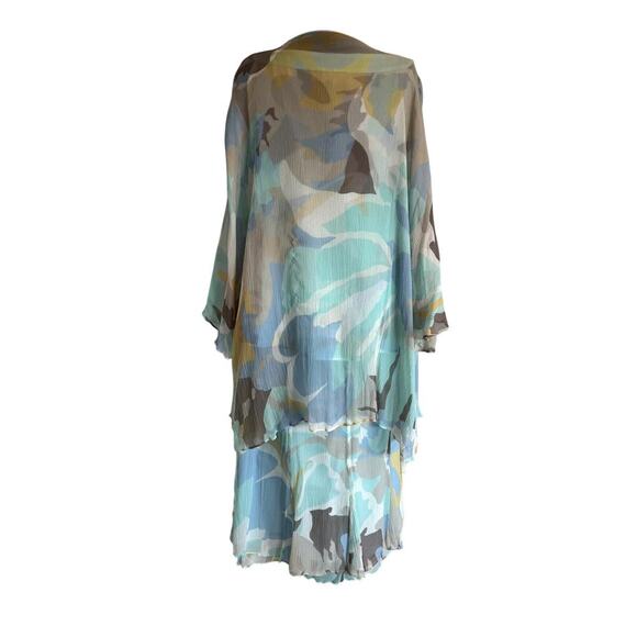 Un Jour Ailleurs 100% Silk 3 Piece Set Top Skirt Shawl Women's Size 14 - Picture 7 of 9